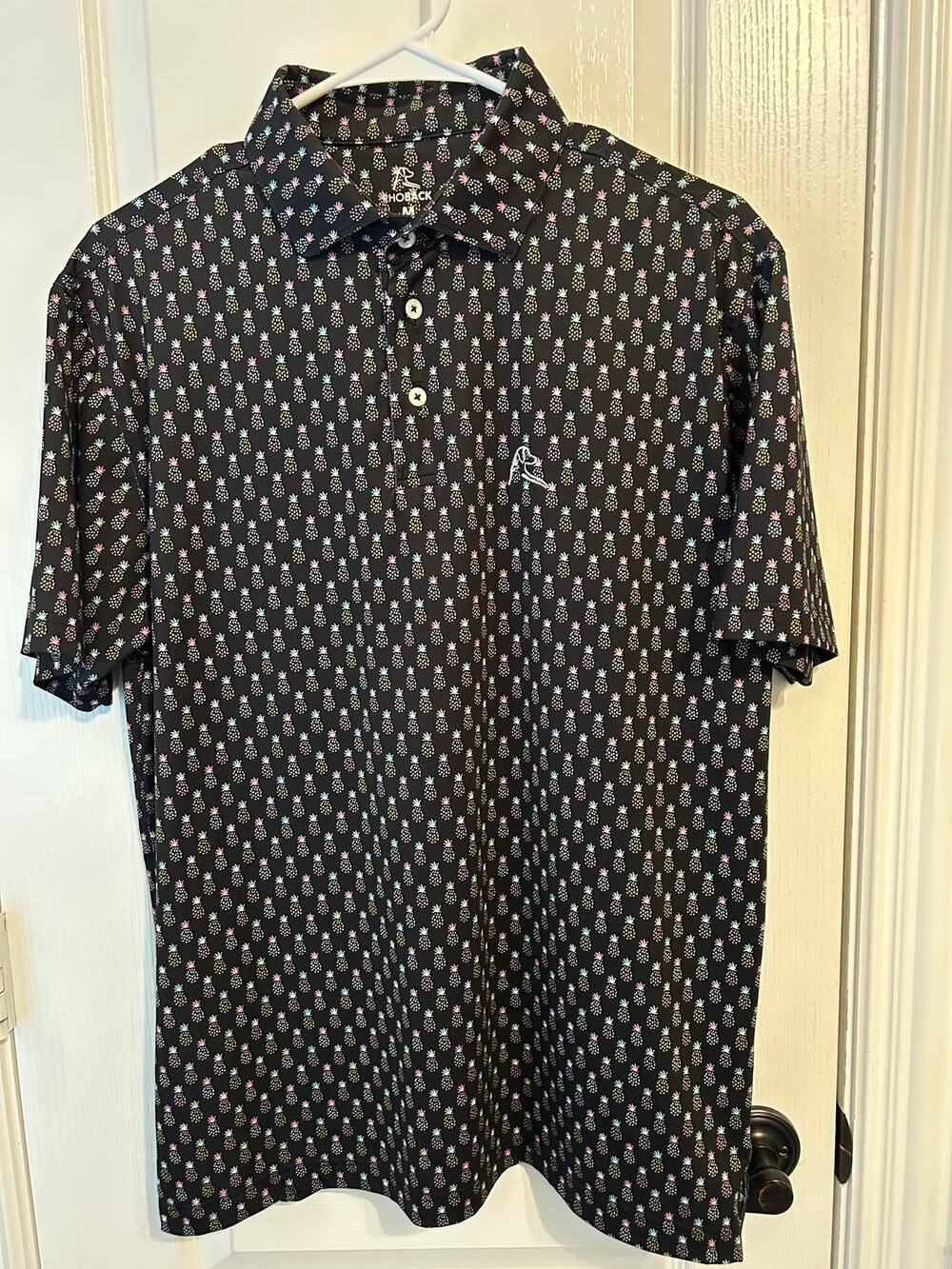Rhoback Black Pineapple "The Big Kahuna" Polo Size M